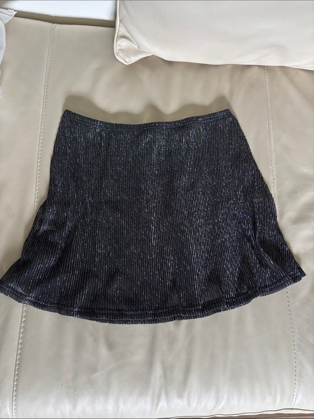 NWT Zaful Metallic Pleated Silver Gray Coverup Skirt